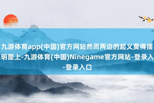 九游体育app(中国)官方网站然而两边的起义莫得摆在明面上-九游体育(中国)Ninegame官方网站-登录入口