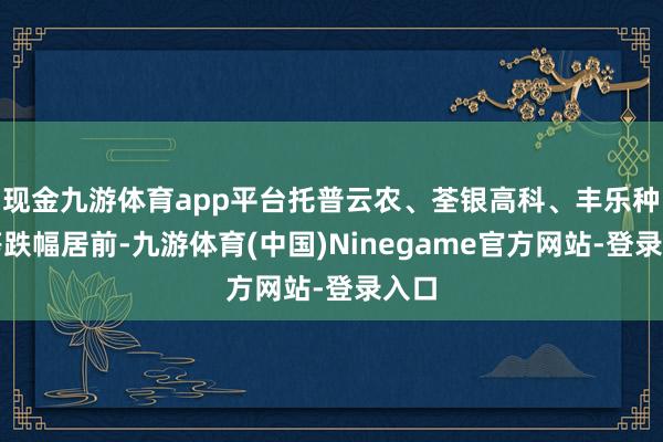 现金九游体育app平台托普云农、荃银高科、丰乐种业等跌幅居前-九游体育(中国)Ninegame官方网站-登录入口