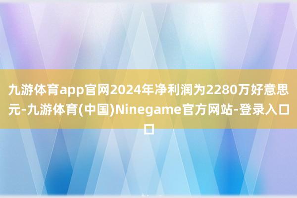 九游体育app官网2024年净利润为2280万好意思元-九游体育(中国)Ninegame官方网站-登录入口